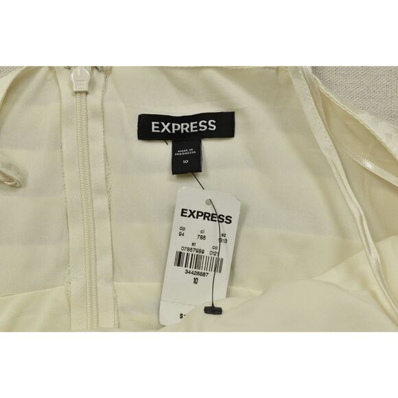 NEW EXPRESS Women's Cream Floral Mini Dress Sleeveless W/ Slit Size 10 - Picture 8 of 8